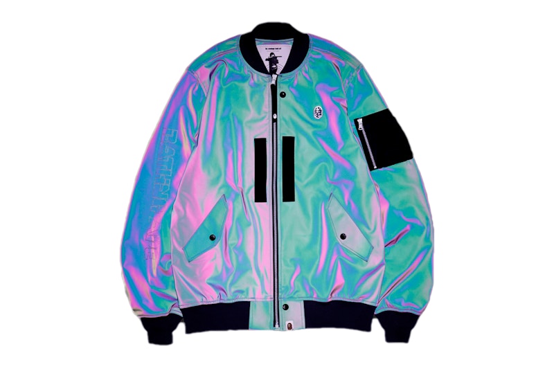 BAPE Reflector Light Weight Bomber Jacket Green