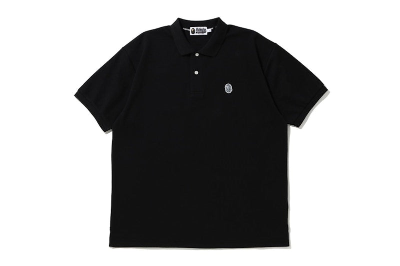 BAPE Relaxed Ape Head One Point Polo Black