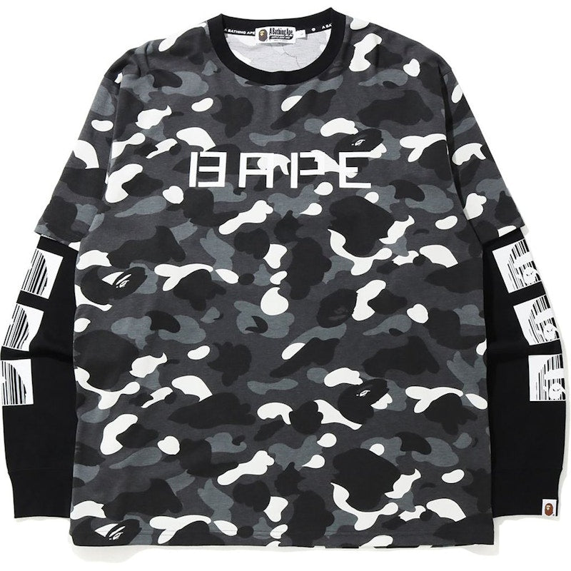 BAPE Relaxed City Camo Layered L/S Tee Black