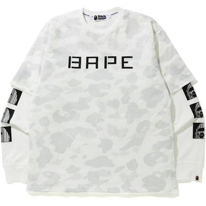 BAPE Relaxed City Camo Layered L/S Tee White