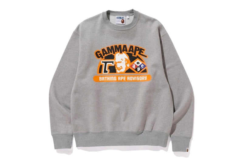 BAPE Relaxed Classic Gamma Ape Crewneck Grey