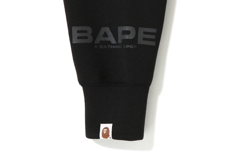 BAPE Relaxed Double Knit Full Zip Hoodie Black