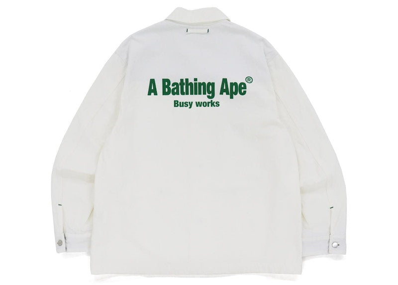 BAPE Relaxed Fit Coverall Jacket Ivory