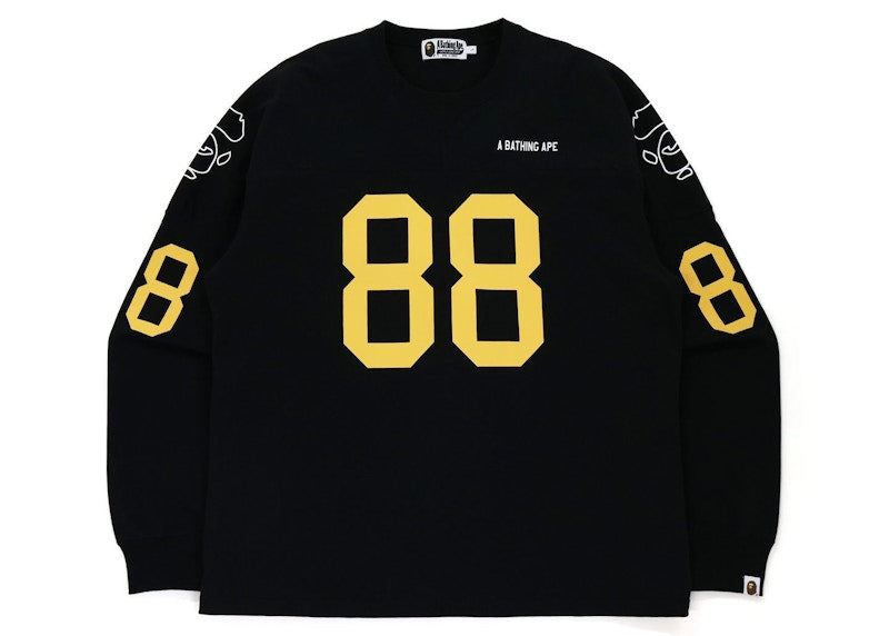 BAPE Relaxed Fit Football L/S Tee Black