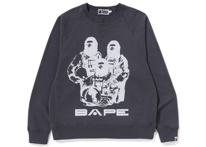 BAPE Relaxed Fit Space System Crewneck Charcoal
