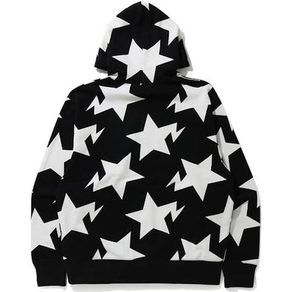 BAPE Relaxed STA Pattern Pullover Hoodie Black