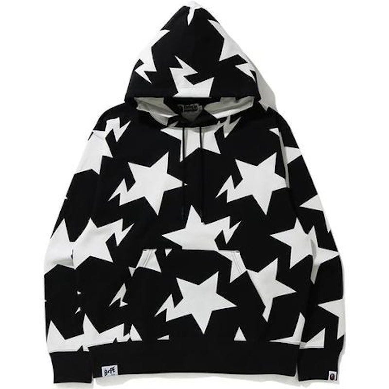 BAPE Relaxed STA Pattern Pullover Hoodie Black