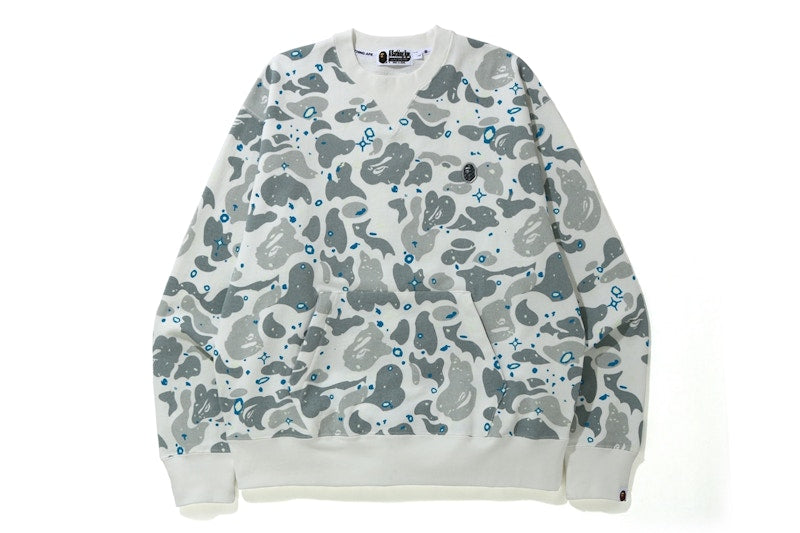 BAPE Relaxed Space Camo Crewneck White