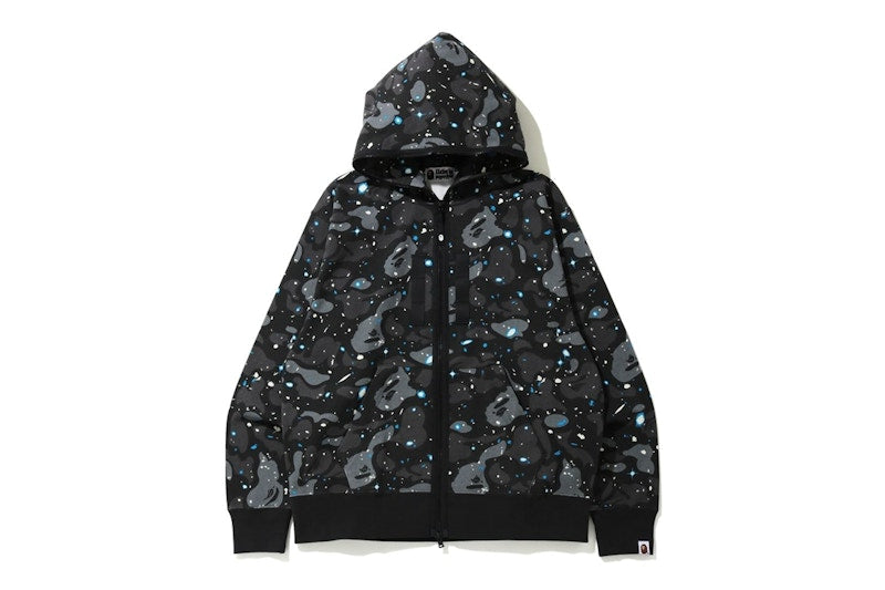 BAPE Relaxed Space Camo Full Zip Hoodie Black
