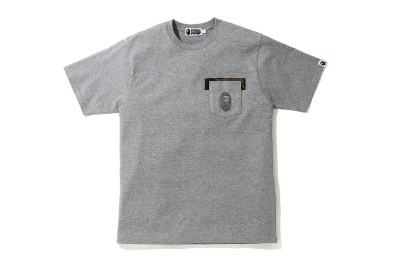 BAPE Reverse Ape Head Pocket Tee Grey