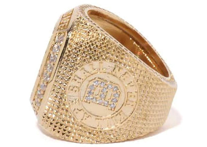 BAPE Rhinestone College Ring Gold