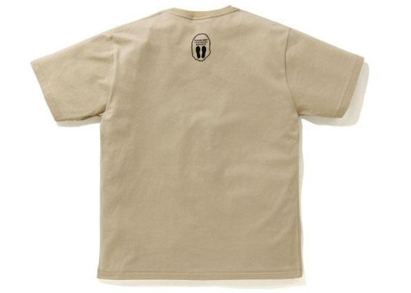 BAPE SOCIAL DISTANCE Shark Figure Tee Beige