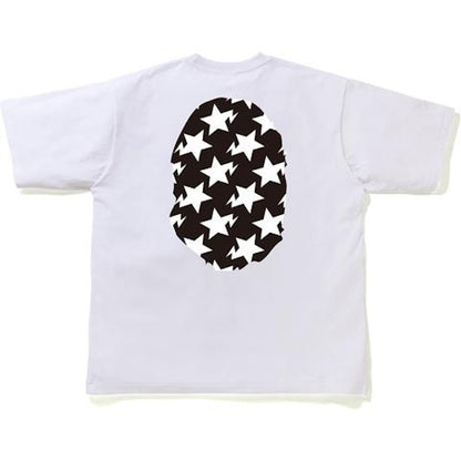 BAPE STA Pattern Big Ape Head Relaxed Tee White/Black