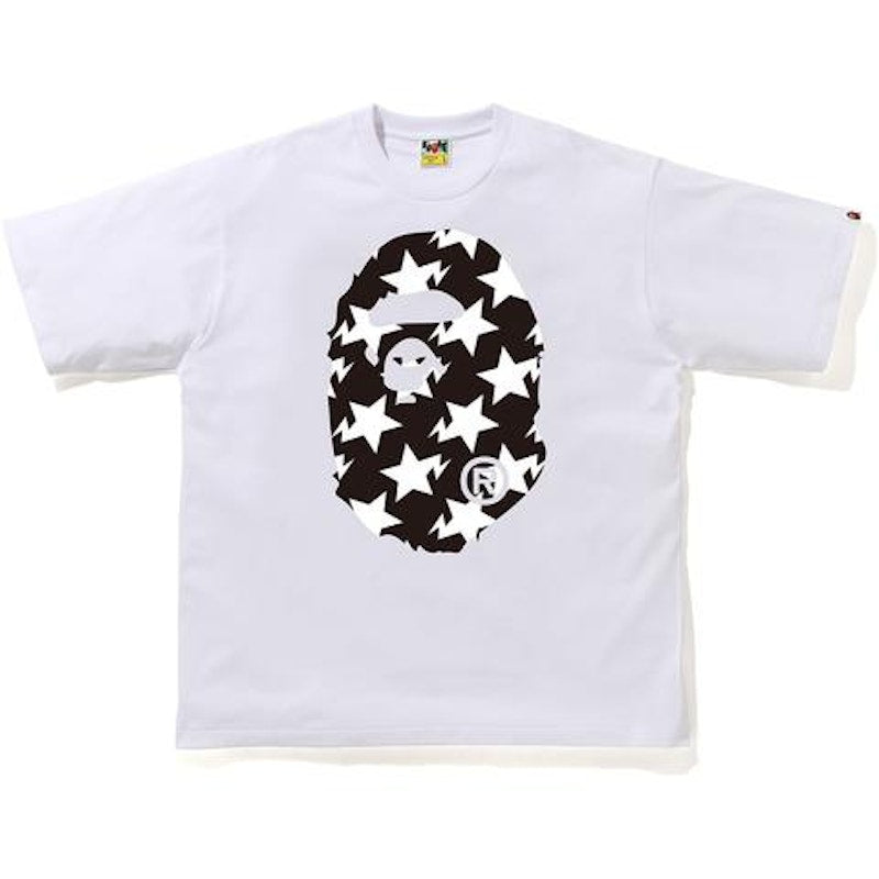 BAPE STA Pattern Big Ape Head Relaxed Tee White/Black