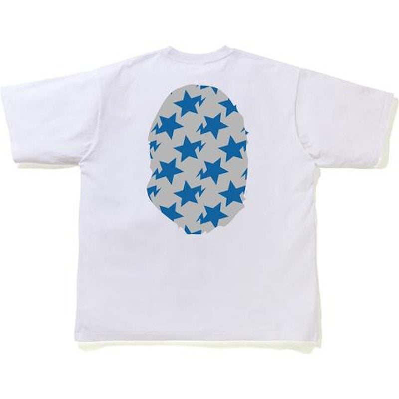 BAPE STA Pattern Big Ape Head Relaxed Tee White/Gray