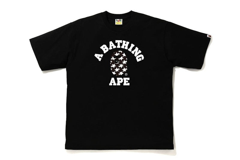BAPE STA Pattern College Relaxed Fit Tee Black/Black