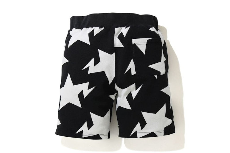 BAPE STA Pattern Sweat Shorts Black/White