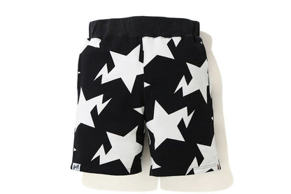 BAPE STA Pattern Sweat Shorts Black/White