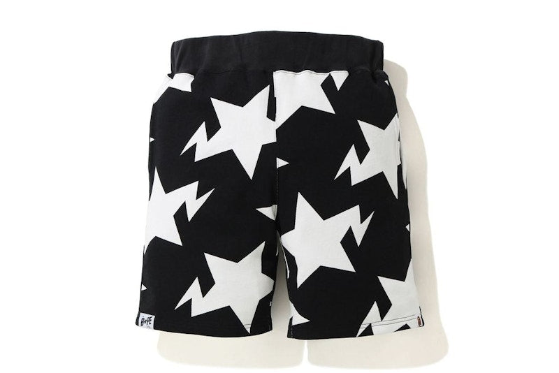 BAPE STA Pattern Sweat Shorts Black/White