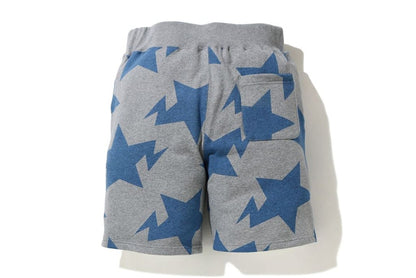 BAPE STA Pattern Sweat Shorts Gray/Blue