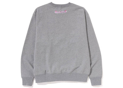 BAPE Sakura A Bathing Ape Relaxed Fit Crewneck (SS23) Grey