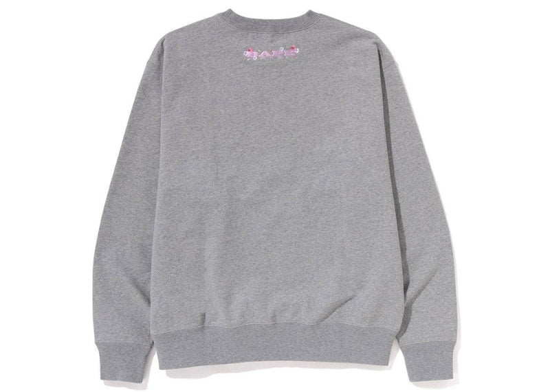 BAPE Sakura A Bathing Ape Relaxed Fit Crewneck (SS23) Grey