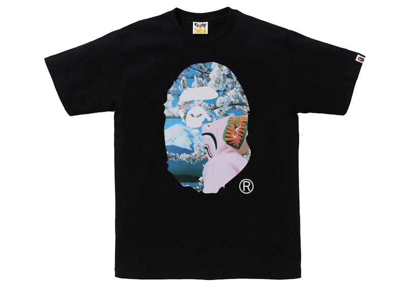 BAPE Sakura Ape Head Photo I Tee Black