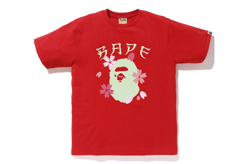 BAPE Sakura Ape Head Tee Red