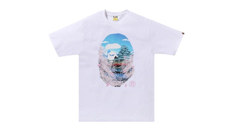 BAPE Sakura Photo Ape Head II Tee White