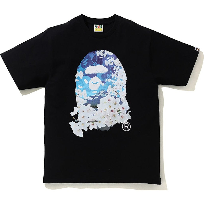 BAPE Sakura Photo Ape Head Tee (SS21) Black