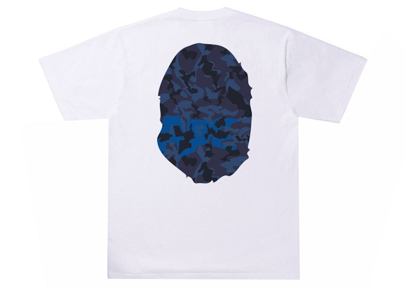 BAPE Sand Camo Big Ape Head Tee White/Navy