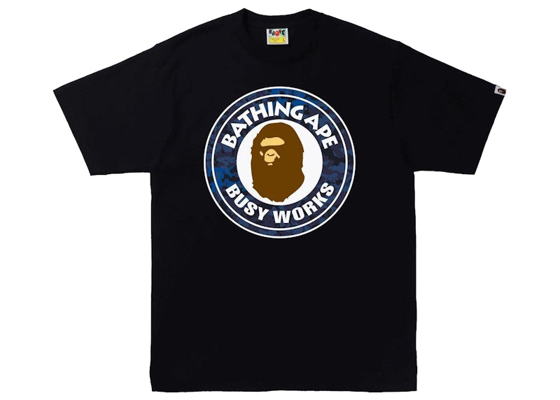 BAPE Sand Camo Busy Works Tee Black/Navy