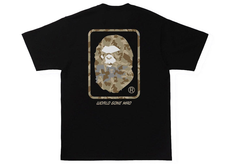 BAPE Sand Camo Mad Face Tee Black/Beige