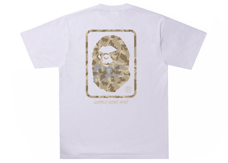 BAPE Sand Camo Mad Face Tee White/Beige