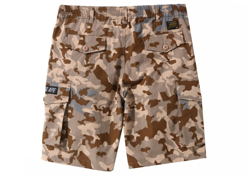 BAPE Sand Camo Multi Pocket Wide Fit Shorts Beige