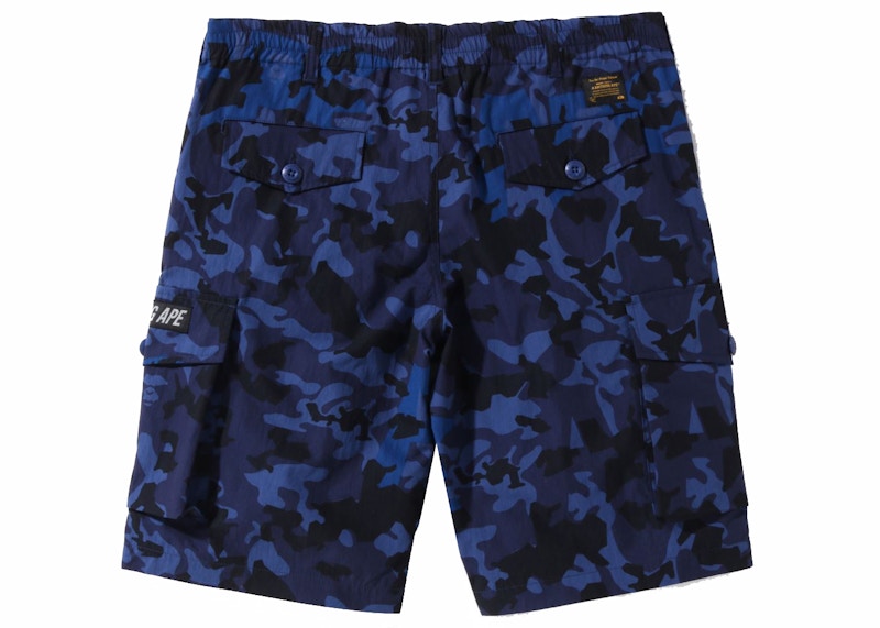 BAPE Sand Camo Multi Pocket Wide Fit Shorts Navy