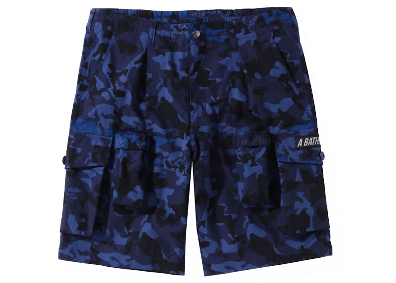 BAPE Sand Camo Multi Pocket Wide Fit Shorts Navy