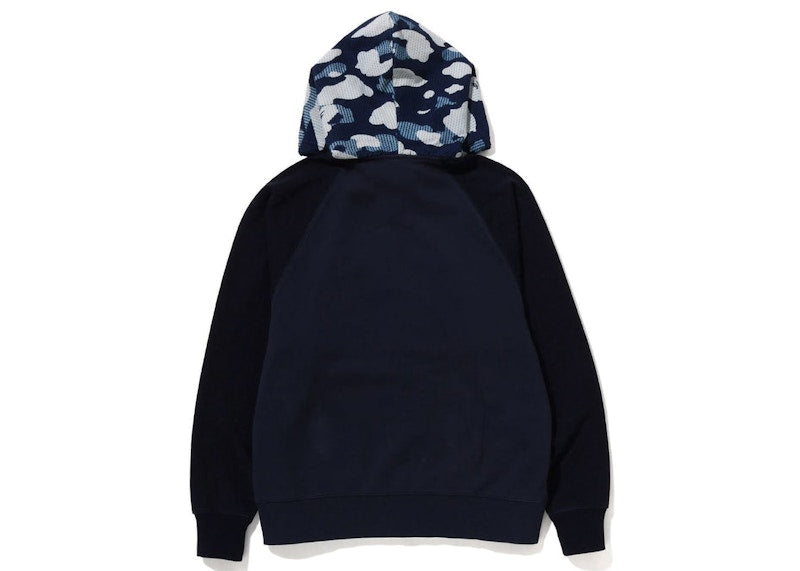 BAPE Sashiko Camo Relaxed Fit Zip Hoodie Indigo