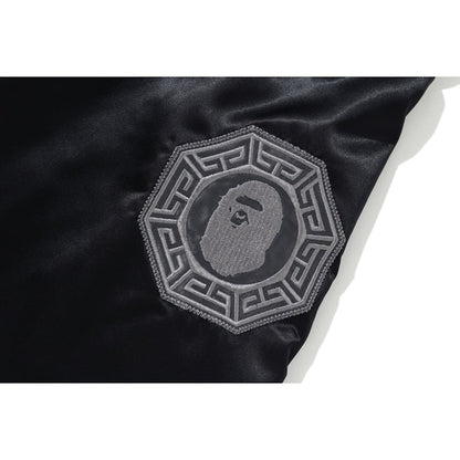 BAPE Satin Varsity Jacket Black