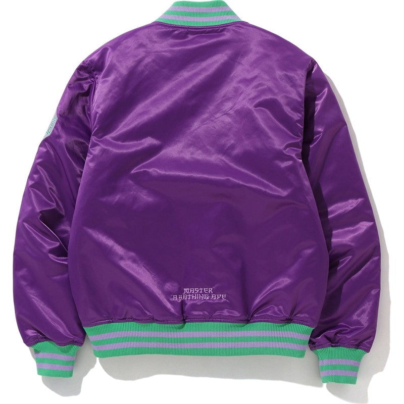 BAPE Satin Varsity Jacket Purple