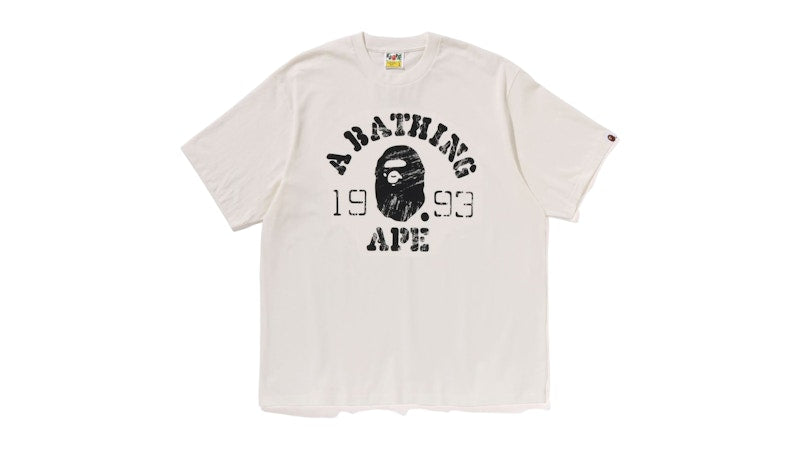 BAPE Screen Print College Relaxed Fit Tee White/Ivory