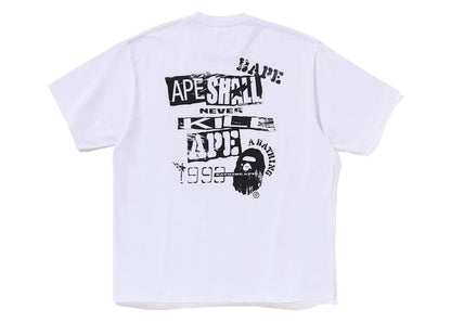 BAPE Screen Print Stencil Logo Relaxed Fit Tee White