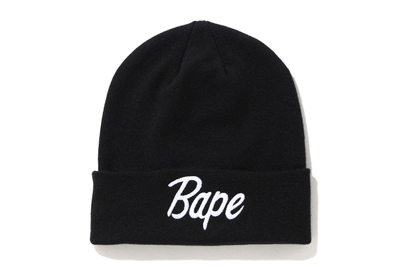 BAPE Script Knit Beanie Black