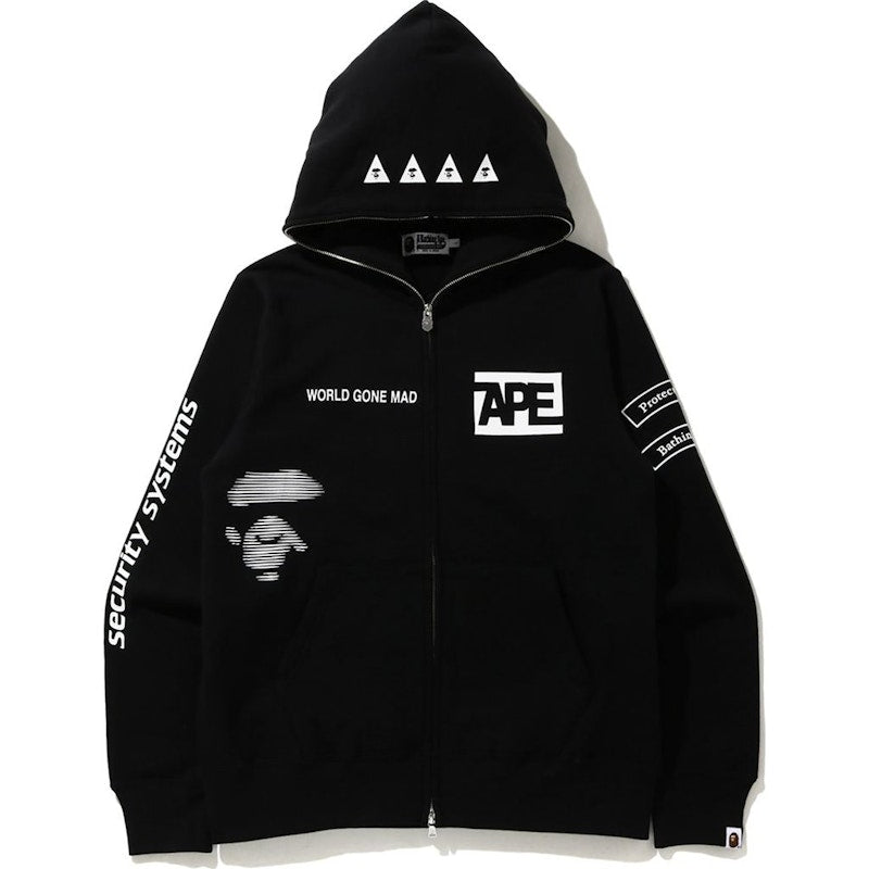 BAPE Security Multi Print Full Zip Hoodie Black