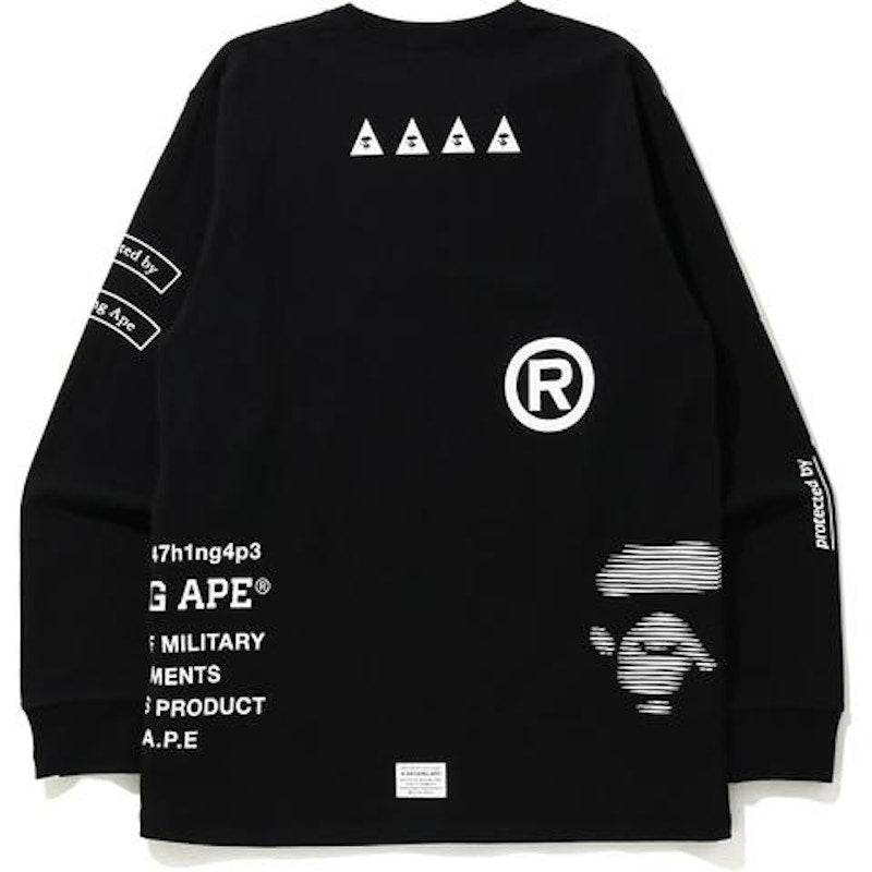 BAPE Security Multi Print L/S Tee Black