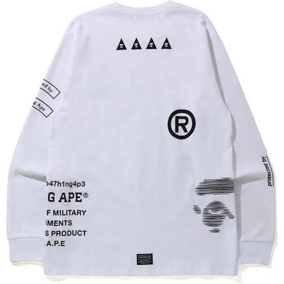 BAPE Security Multi Print L/S Tee White