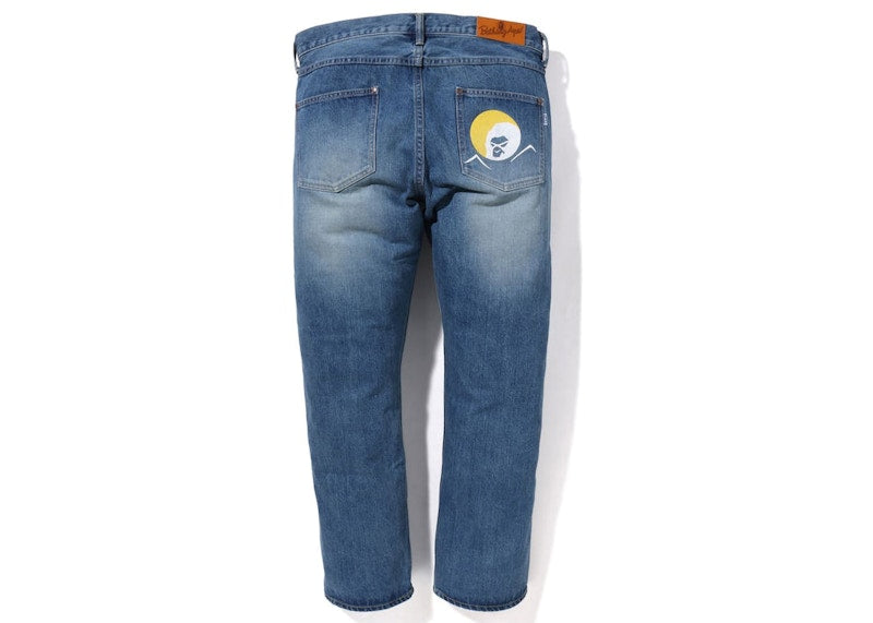 BAPE Shadow Bape Loose Fit Denim Pants Indigo