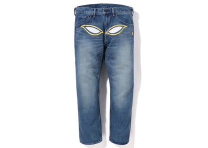 BAPE Shadow Bape Loose Fit Denim Pants Indigo