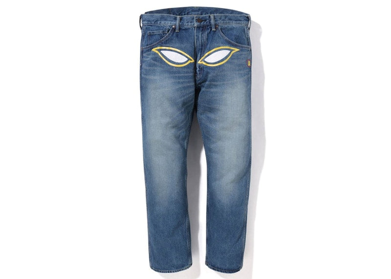 BAPE Shadow Bape Loose Fit Denim Pants Indigo
