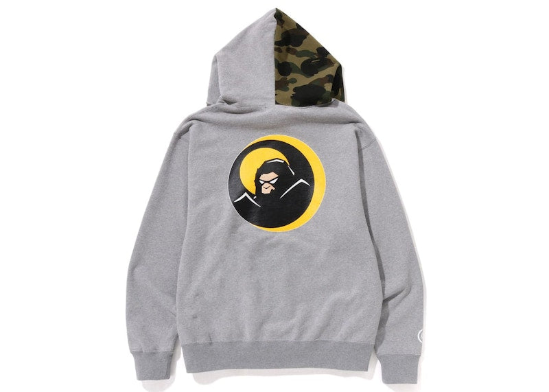 BAPE Shadow Relaxed Fit Full Zip Hoodie Grey